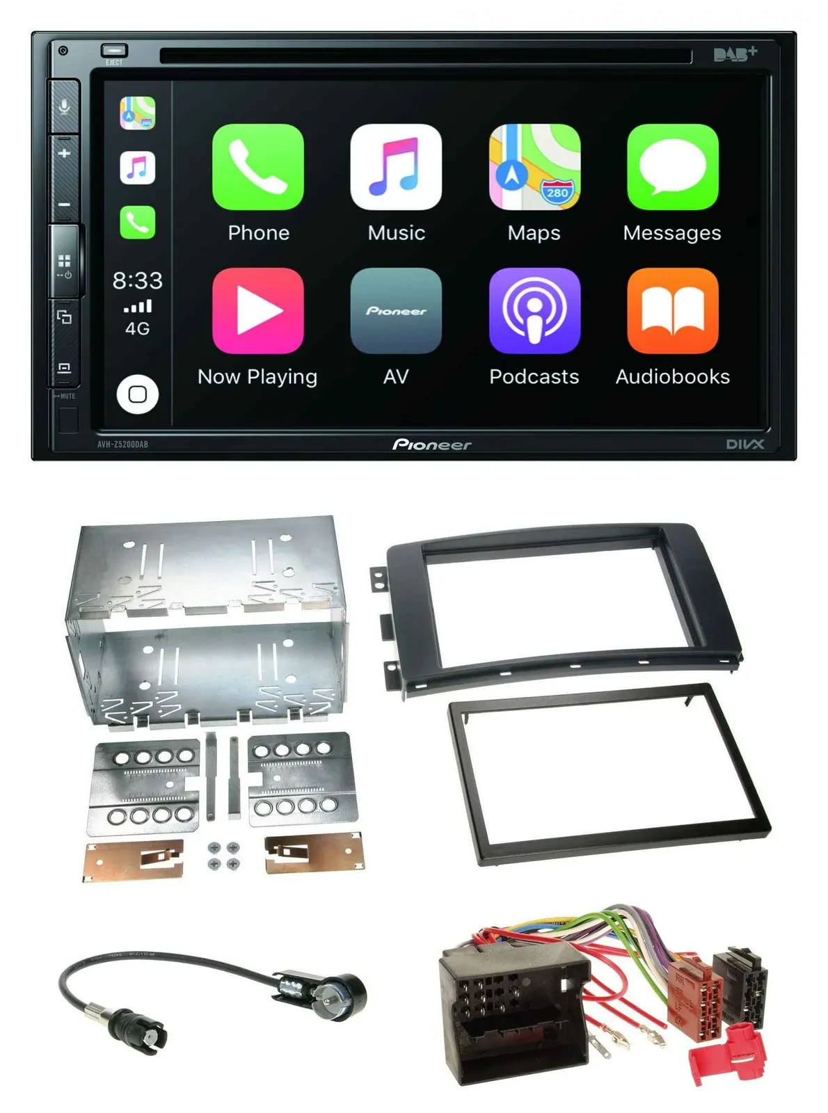 Pioneer DVD 2DIN MP3 DAB Bluetooth USB Autoradio für Smart ForTwo 07-10 ForFour