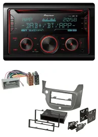 Pioneer 2DIN DAB MP3 Bluetooth USB CD Autoradio für Honda Jazz ab 09 silber