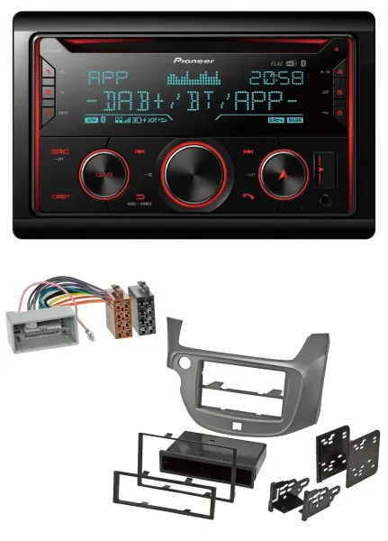 Pioneer 2DIN DAB MP3 Bluetooth USB CD Autoradio für Honda Jazz ab 09 silber
