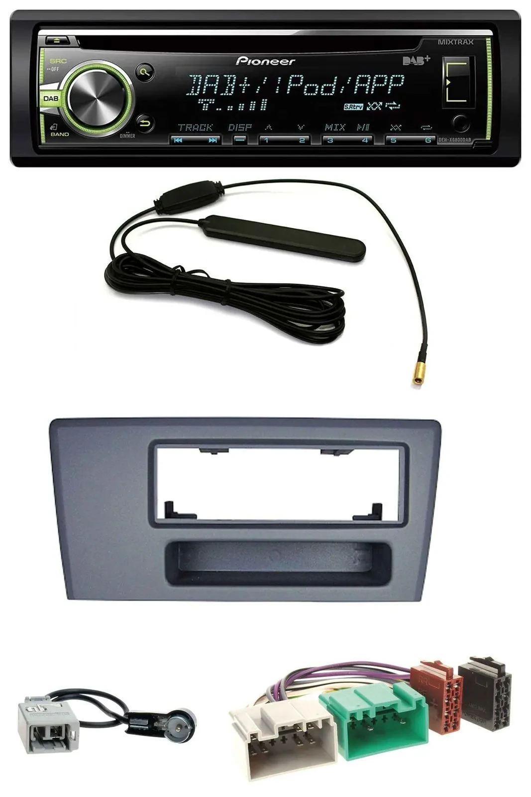 Pioneer MP3 USB CD DAB AUX Autoradio für Volvo S60 S70 C70 V70 00-03 dunkelgrau