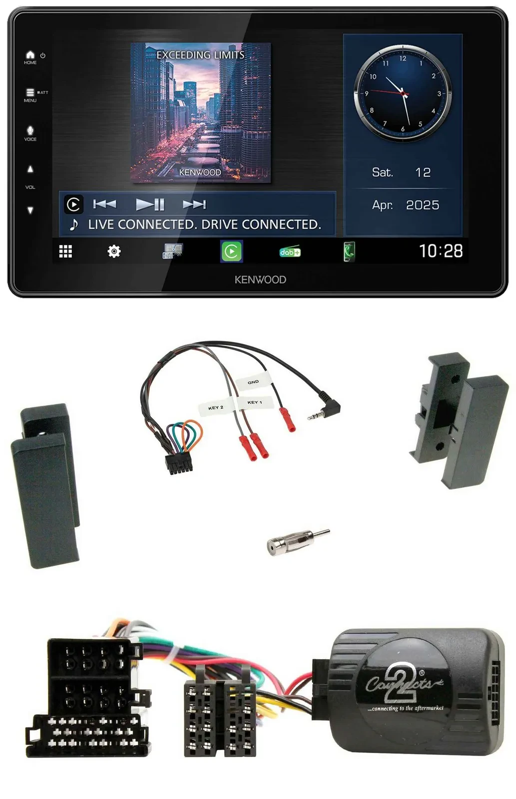 Kenwood Lenkrad Bluetooth USB DAB Autoradio für Seat Leon 2002-2006 Toledo 2002-