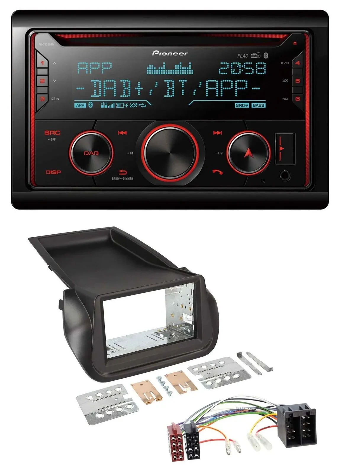 Pioneer 2DIN DAB MP3 Bluetooth USB CD Autoradio für Citroen Nemo Fiat Fiorino Pe