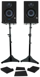Pair Presonus Eris 3.5BT 2nd Gen 3.5" Studio Monitors w/Bluetooth+Stands+Pads