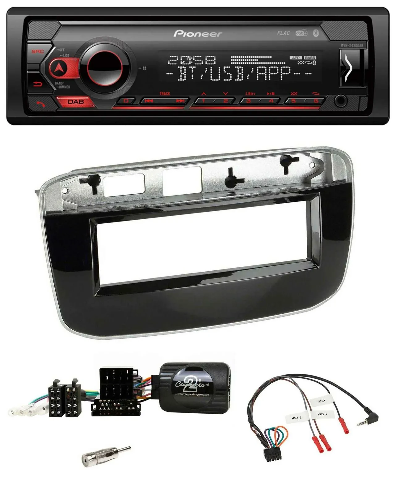 Автомагнитола Pioneer USB, DAB, Bluetooth для Fiat Punto/Punto Evo (с 2009)
