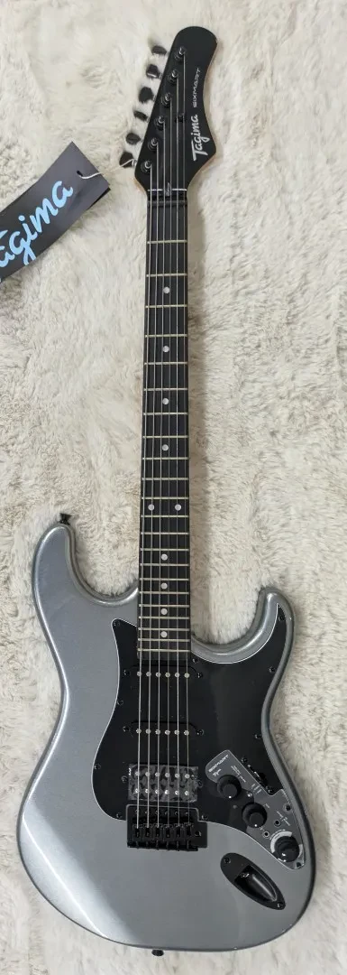 Tagima SIXMART Electric Guitar with Built in Effects, Metallic Dark Silver -Bstk