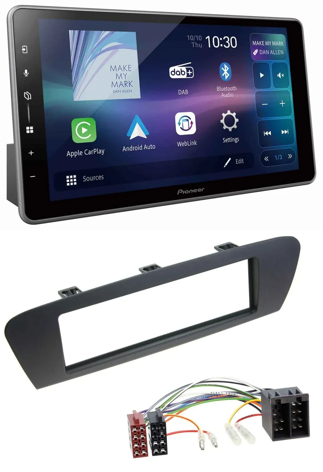 Pioneer Bluetooth USB DAB MP3 Autoradio für Renault Scenic (ab 09) - braun
