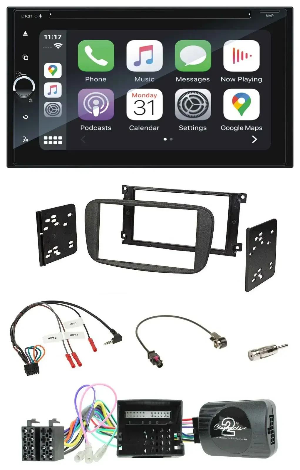 Blaupunkt DAB USB Bluetooth Lenkrad 2DIN TMC Navigation für Ford Focus C-Max Gal