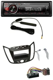 Pioneer MP3 DAB 1DIN AUX USB Autoradio für Ford C-Max / Kuga - dunkelbraun