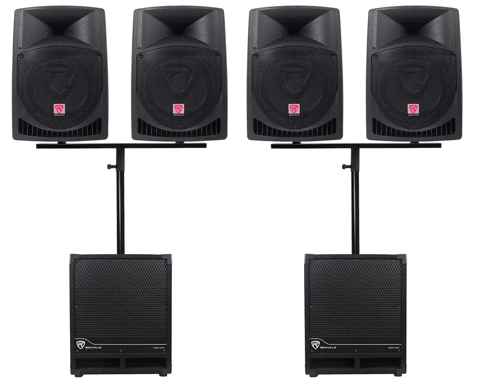 Активная акустическая система для PA/DJ Rockville RPG12 12" + RBG12S 12" (набор, 6 шт.) с креплениями