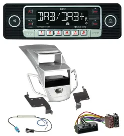 Dietz USB DAB MP3 Bluetooth Autoradio für Ford Fiesta Display 10-17 silber