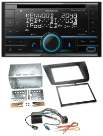Автомагнитола Kenwood 2DIN CD DAB USB MP3 Bluetooth для Seat Leon 2005–2009 черная