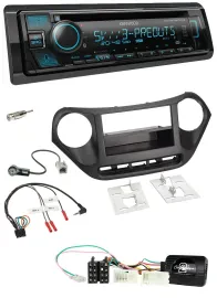 Kenwood Bluetooth USB CD Lenkrad DAB Autoradio für Hyundai i10 ab 2014 schwarz