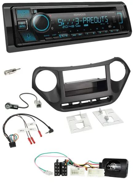 Kenwood Bluetooth USB CD Lenkrad DAB Autoradio für Hyundai i10 ab 2014 schwarz