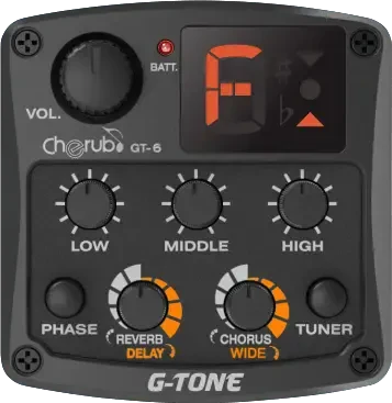 Трансакустический звукосниматель для акустической гитары Cherub GT-6 с темброблоком