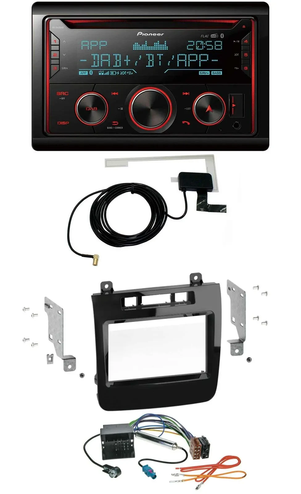 Автомагнитола для VW Touareg (2010–2014) Pioneer 2DIN, MP3, DAB, USB, CD, Bluetooth