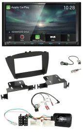 Kenwood Bluetooth USB 2DIN Lenkrad TMC DAB Navigation für Hyundai ix35 ab 2013 o