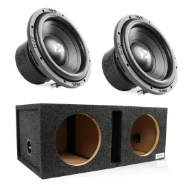 NVX NSW102V3 350W Dual 2-Ohm 10" Car Subwoofer with Dual Vented Enclosure Box