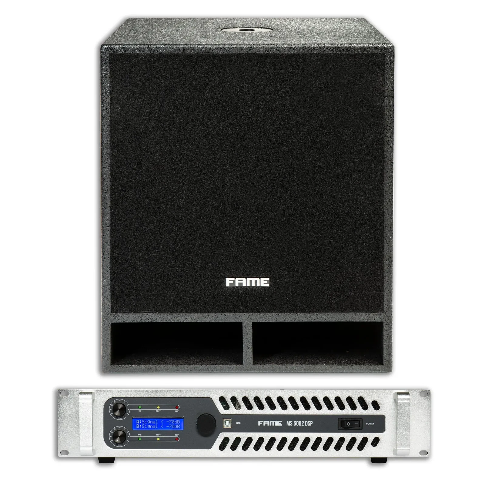 Audio PA Set, 12" 2 Aktive Subwoofer 450W, 2 Lautsprecher 1200W, inkl.