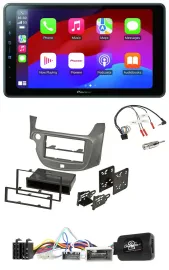 Автомагнитола Pioneer 2 DIN, Bluetooth, USB, DAB, поддержка управления на руле, для Honda Jazz (с 2014), серебристая