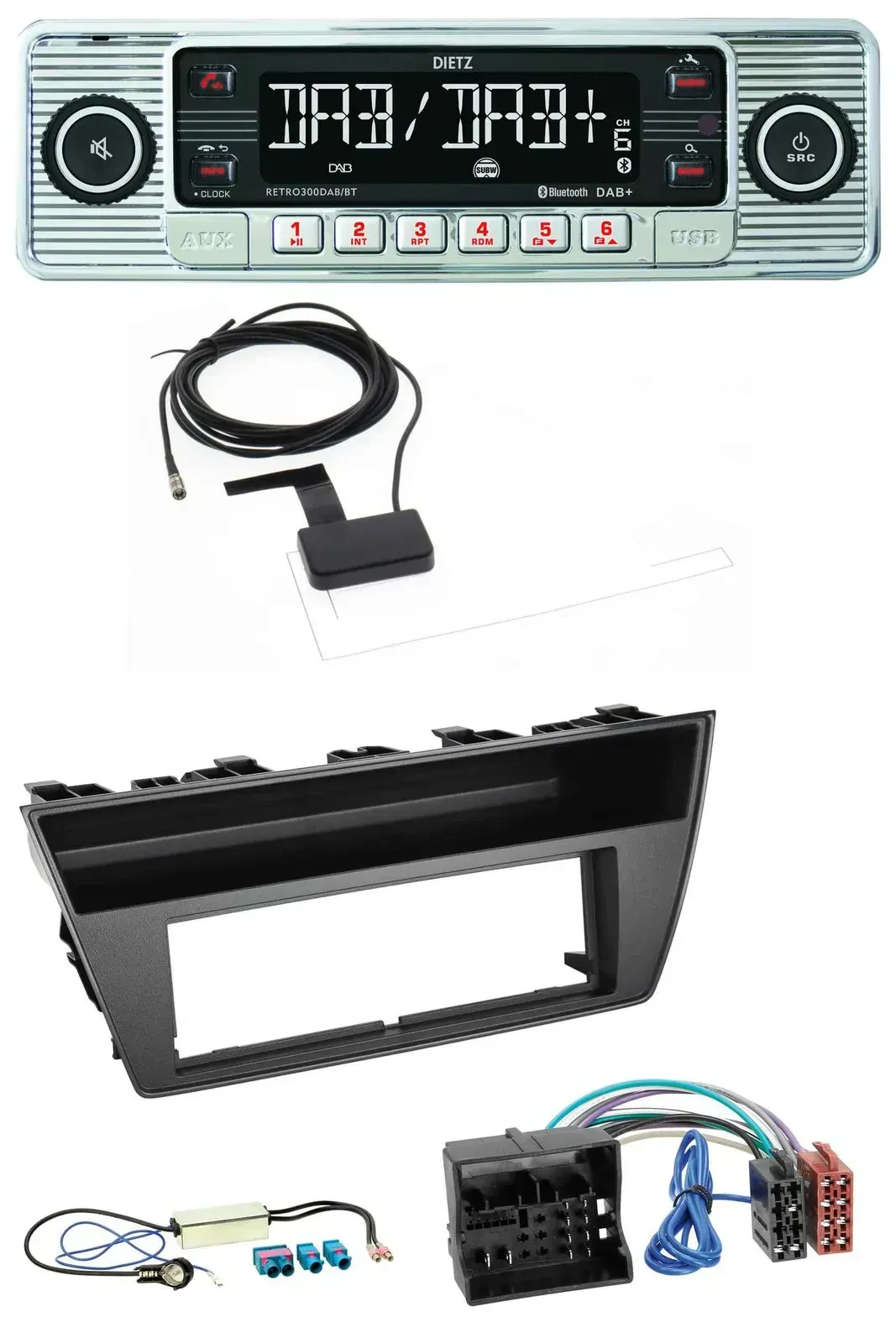 Автомагнитола Dietz Bluetooth, USB, MP3, DAB для Skoda Fabia III (2014–2020)