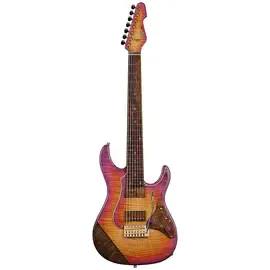 Электрогитара ESP Snapper CTM-7 Electric Guitar Purple Yellow Sunburst