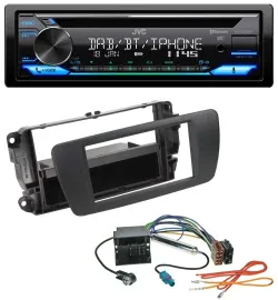 JVC Bluetooth MP3 USB DAB CD Autoradio für Seat Ibiza 6J ab 08 nitschwarz AN1
