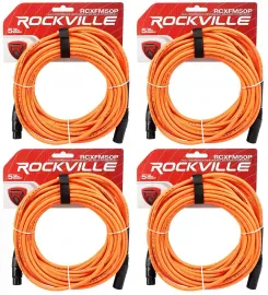 Микрофонный кабель Rockville RCXFM50P-O Orange 15.25 м (4 штуки)