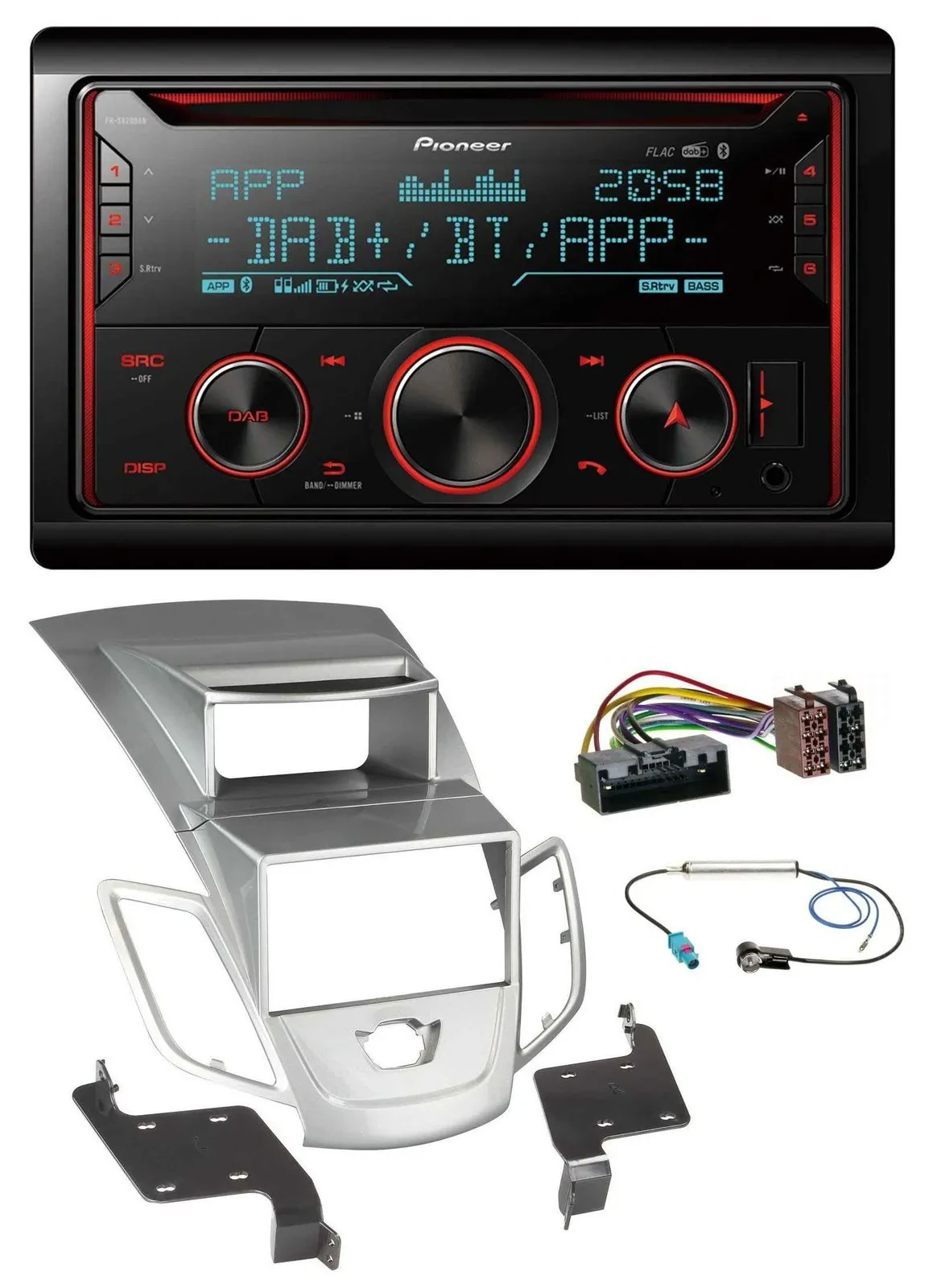 Pioneer 2DIN DAB MP3 Bluetooth USB CD Autoradio für Ford Fiesta 2010-17 Display