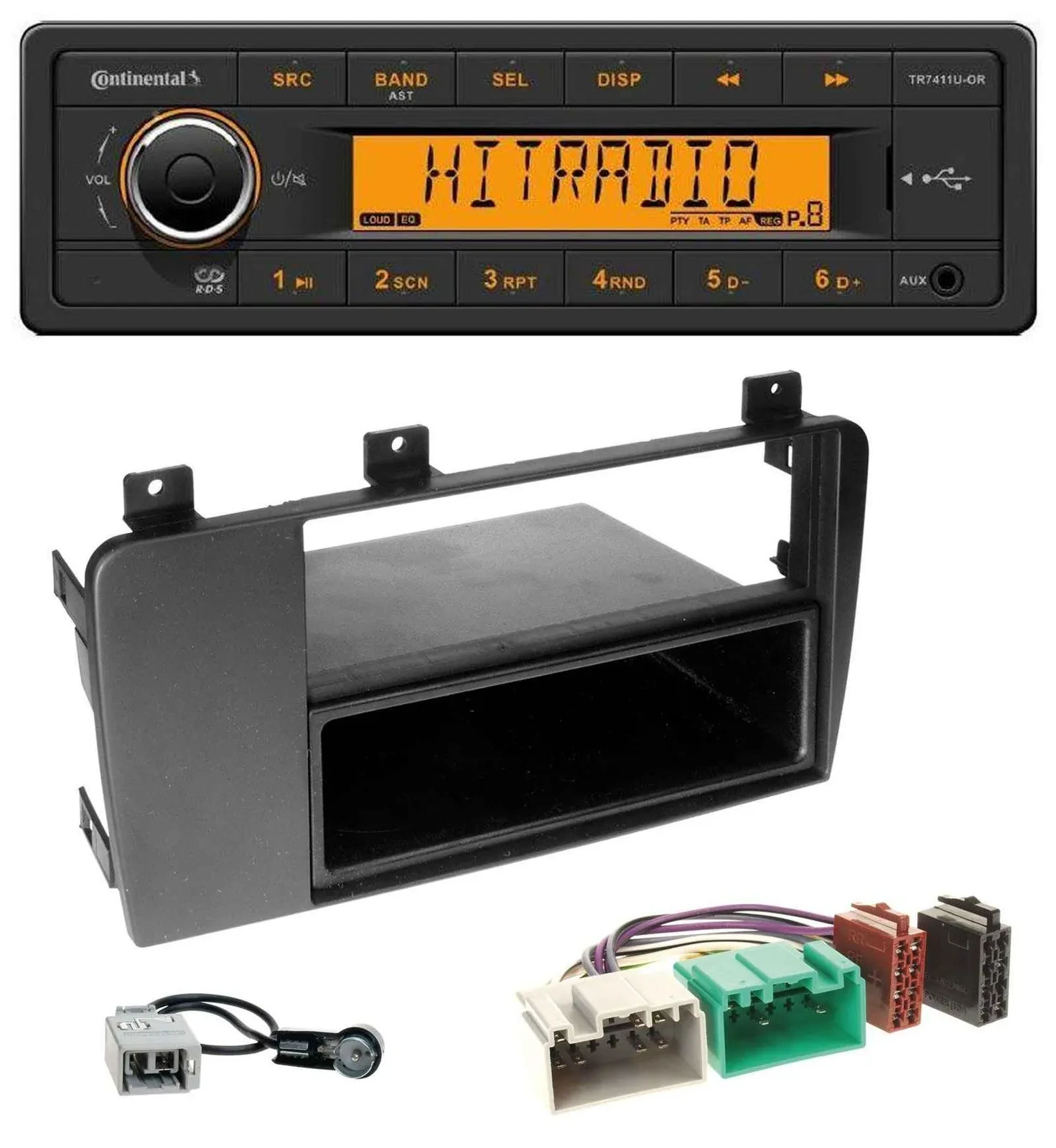Continental 1DIN USB AUX MP3 Autoradio für Volvo S60, V70, XC70 (04-09)