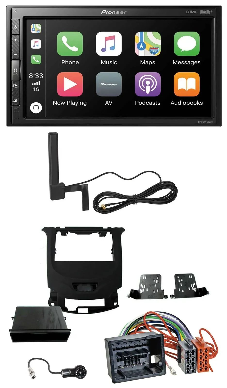 Pioneer USB 2DIN Bluetooth DAB MP3 Autoradio für Chevrolet Cruze ab 16 Klavierla