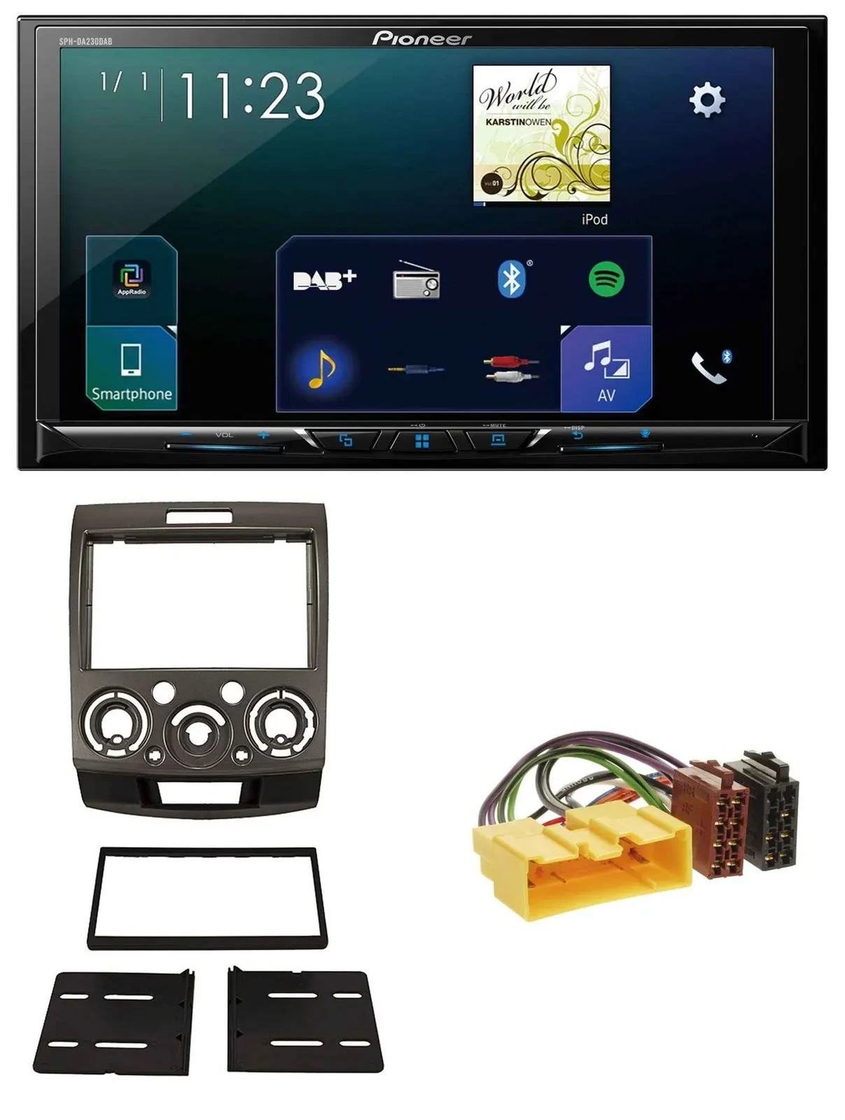 Pioneer MP3 Bluetooth USB 2DIN DAB Autoradio für Ford Ranger Mazda BT50 ab 06