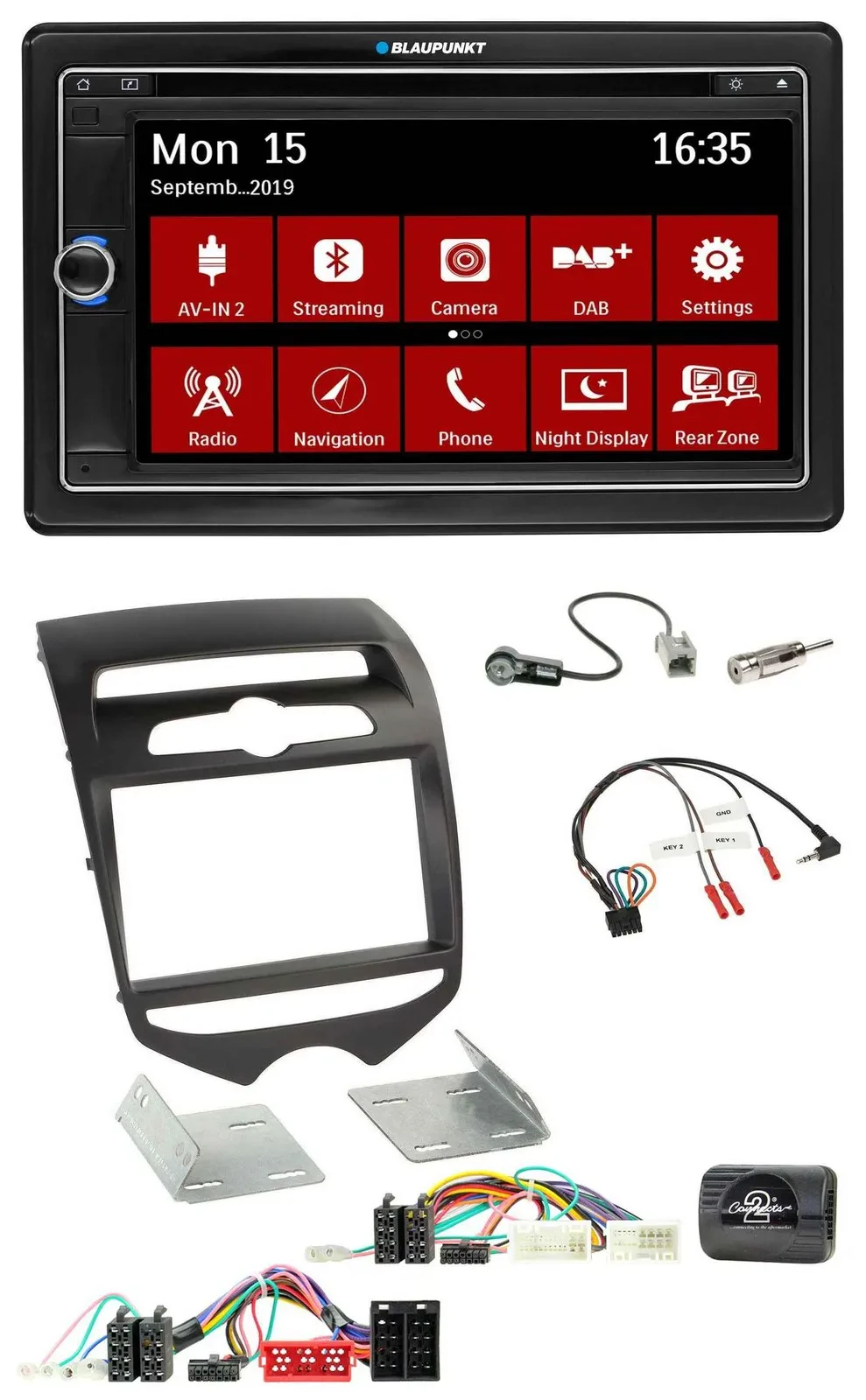 Blaupunkt 2DIN USB DAB Lenkrad Bluetooth TMC Navigation für Hyundai ix20 ab 2010