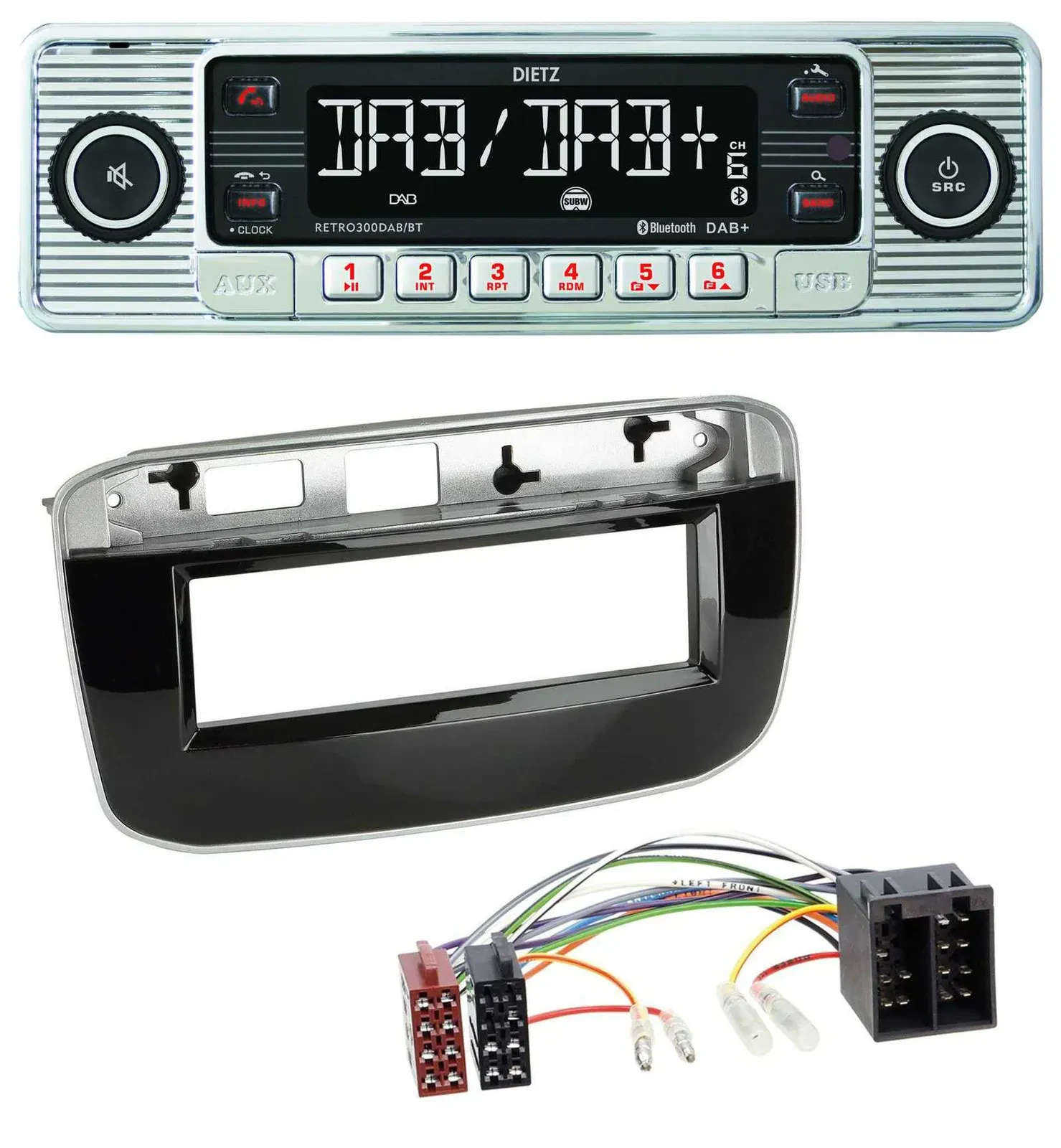 Dietz Bluetooth MP3 DAB USB Autoradio für Fiat Punto Punto Evo (ab 2011)