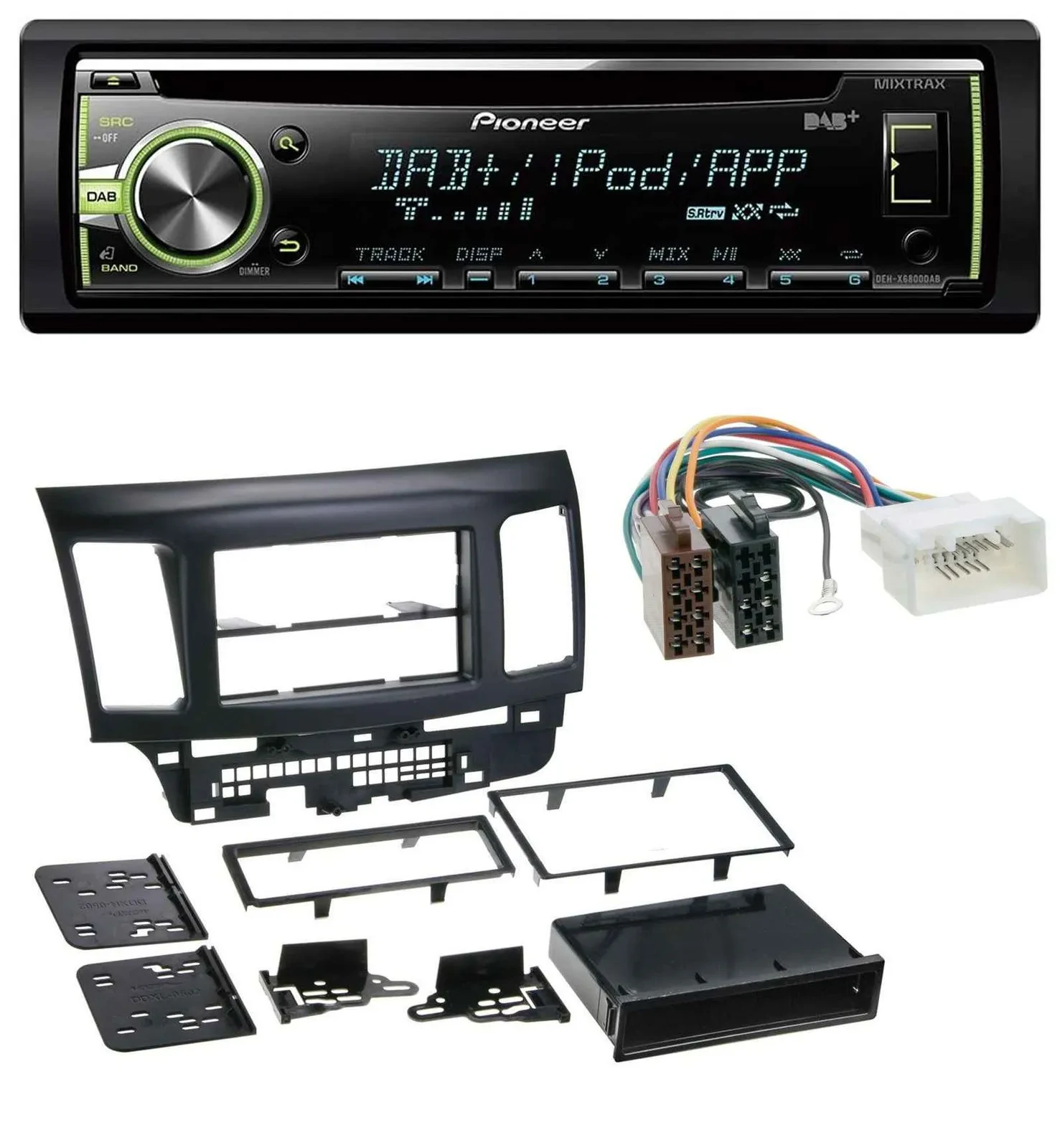 Pioneer DAB USB MP3 AUX CD Autoradio für Mitsubishi Evo Lancer (ab 2008)