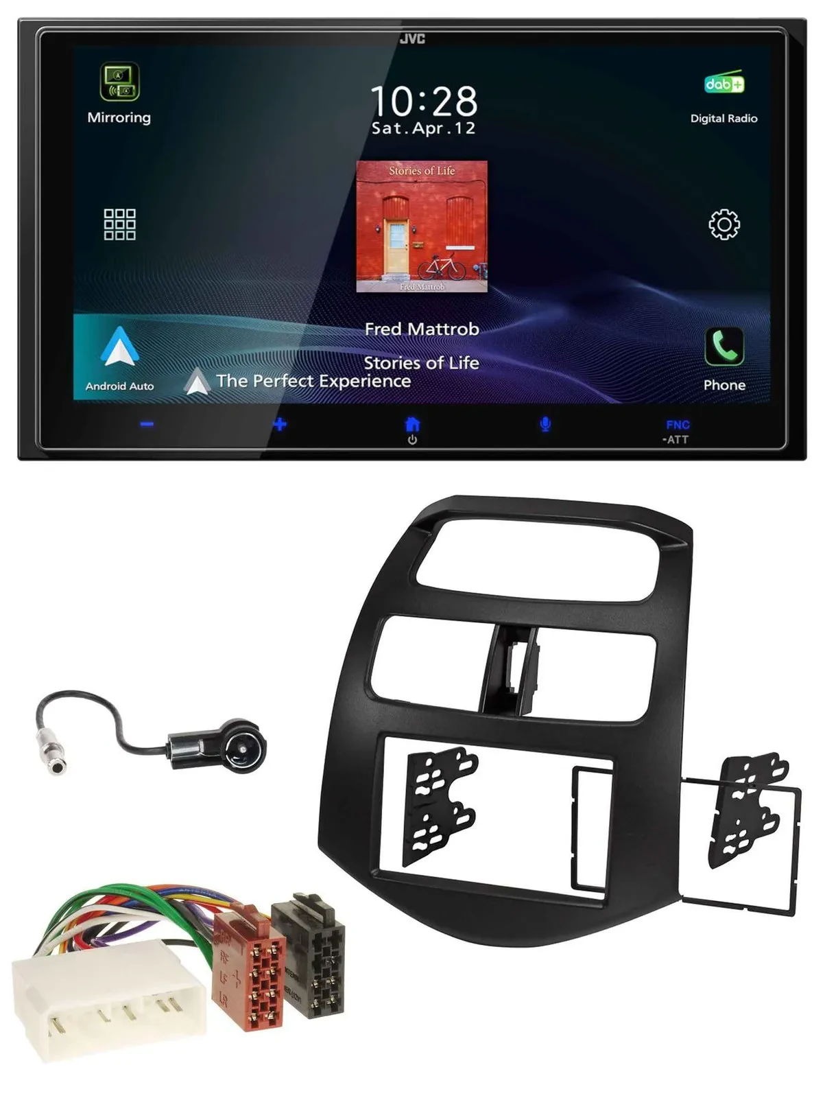 JVC USB Bluetooth 2DIN DAB MP3 Autoradio für Chevrolet Spark KLM 2012-2013