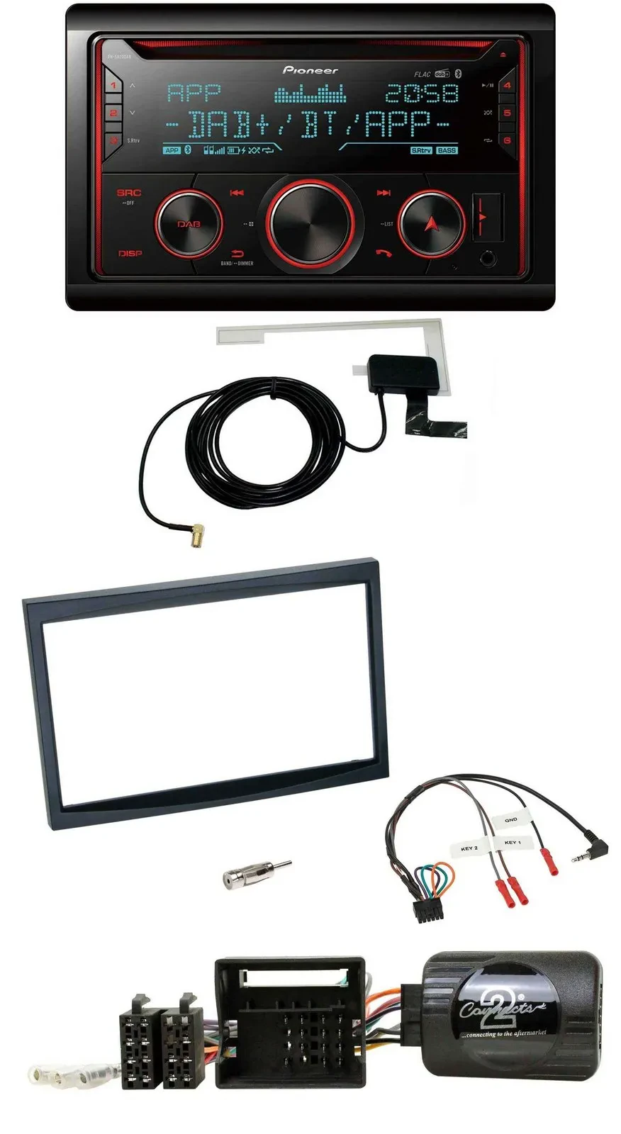 Автомагнитола Pioneer 2-DIN DAB USB CD Bluetooth для Citroen C2/C3/Berlingo