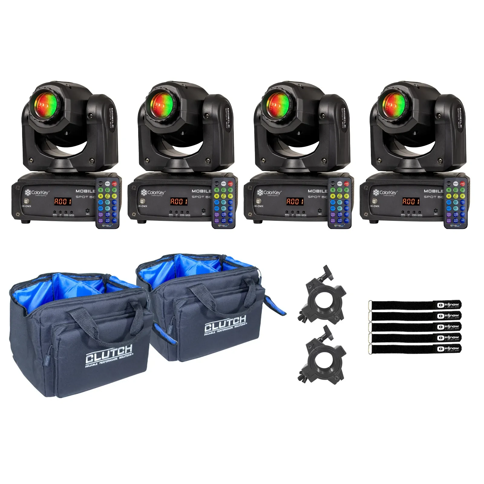ColorKey CKU-6100 Mobile Spot 50 Moving Head Spot 4-Pack with Bags