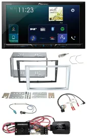 Pioneer Lenkrad Bluetooth USB 2DIN DAB Autoradio für Opel Corsa D matt-chrom 09-