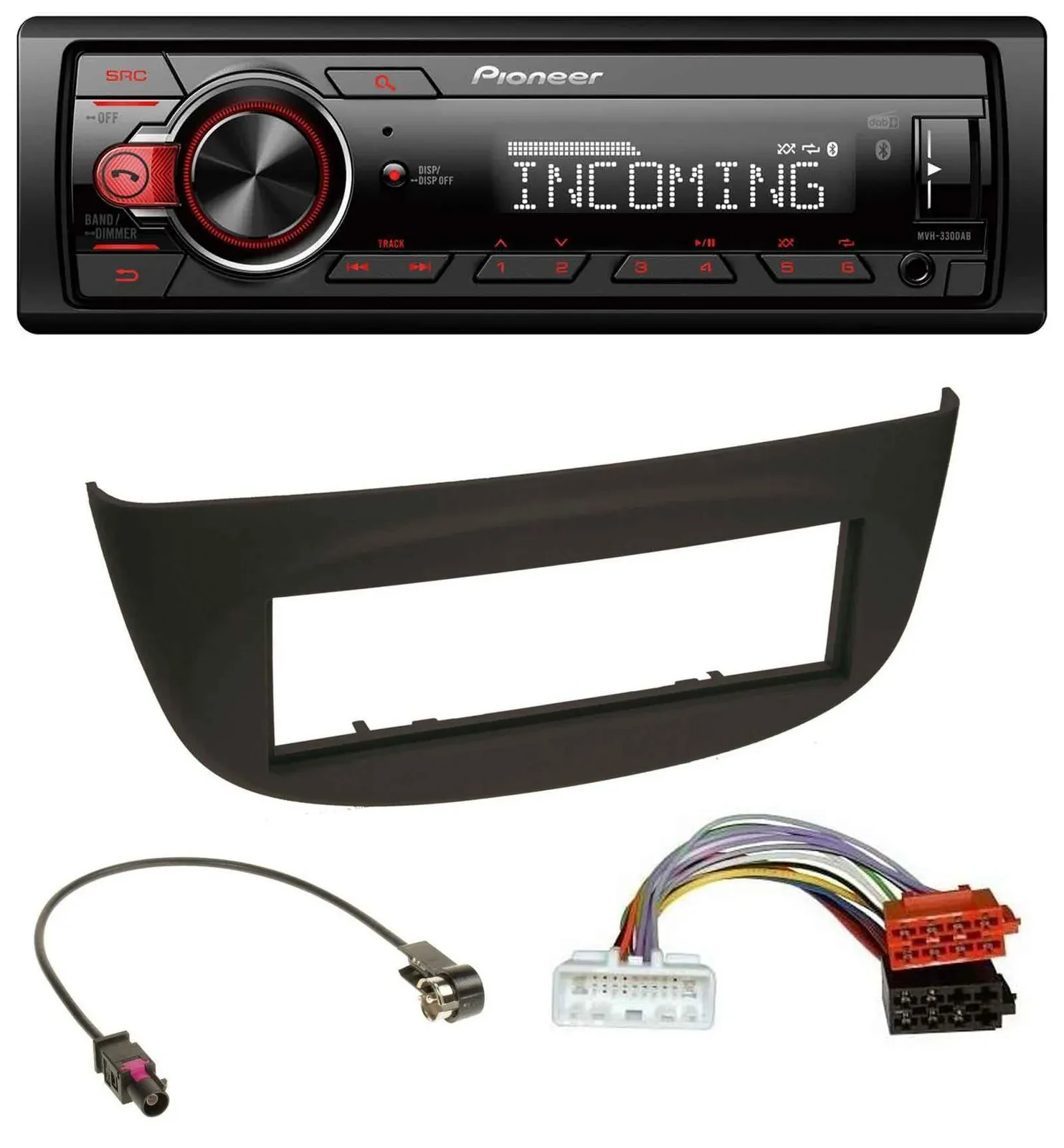 Автомагнитола для Renault Twingo Pioneer Bluetooth, USB, DAB, MP3, черная