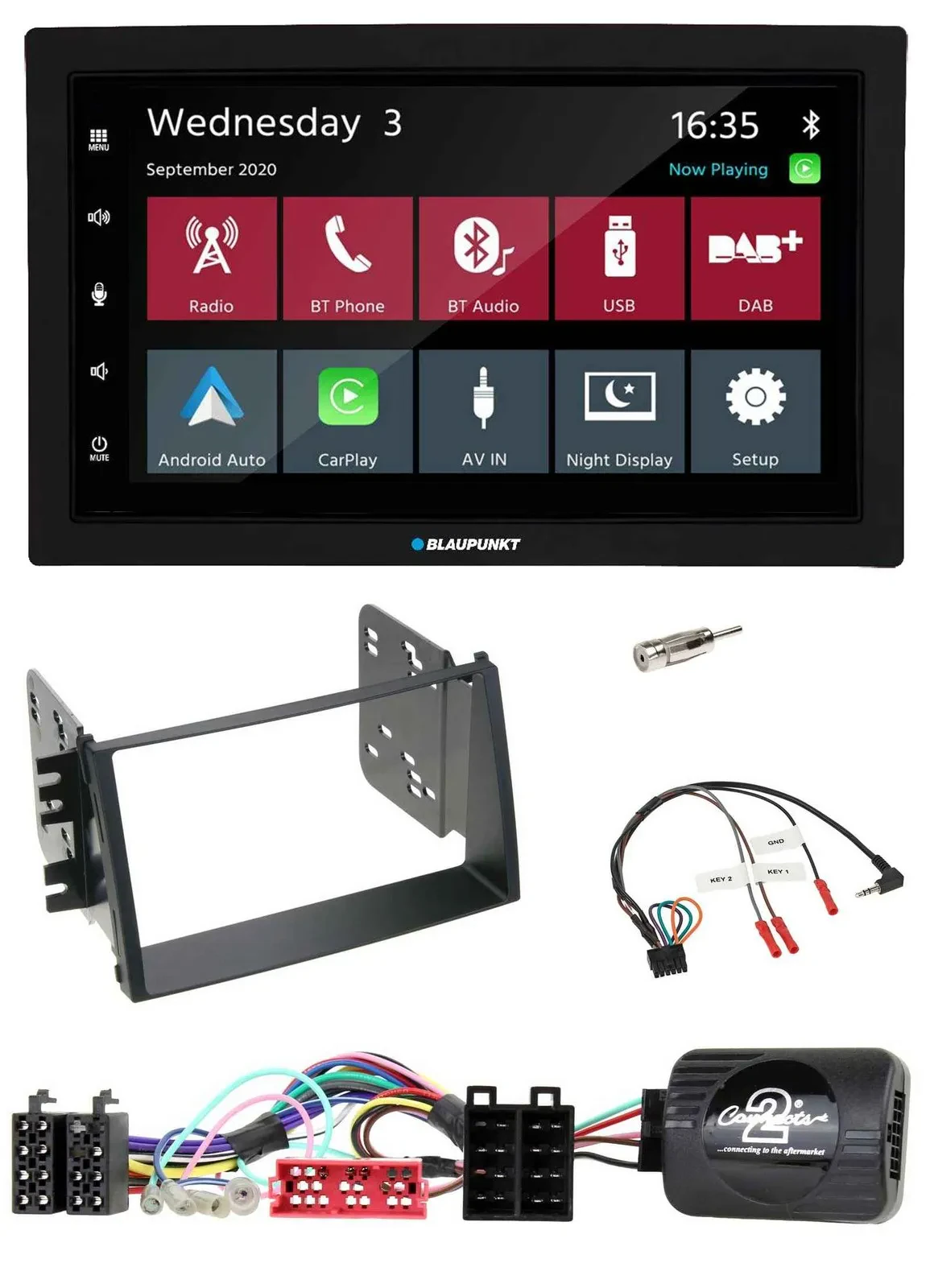 Blaupunkt DAB Bluetooth USB Lenkrad 2DIN Autoradio für Kia Soul 2009-2011