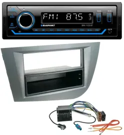 Blaupunkt MP3 Bluetooth USB AUX Autoradio für Seat Leon ab 05 dunkelgrau metalli