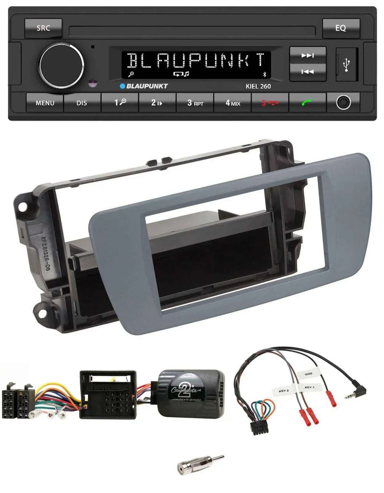 Blaupunkt USB DAB Bluetooth Lenkrad Autoradio für Seat Ibiza conemaragrau