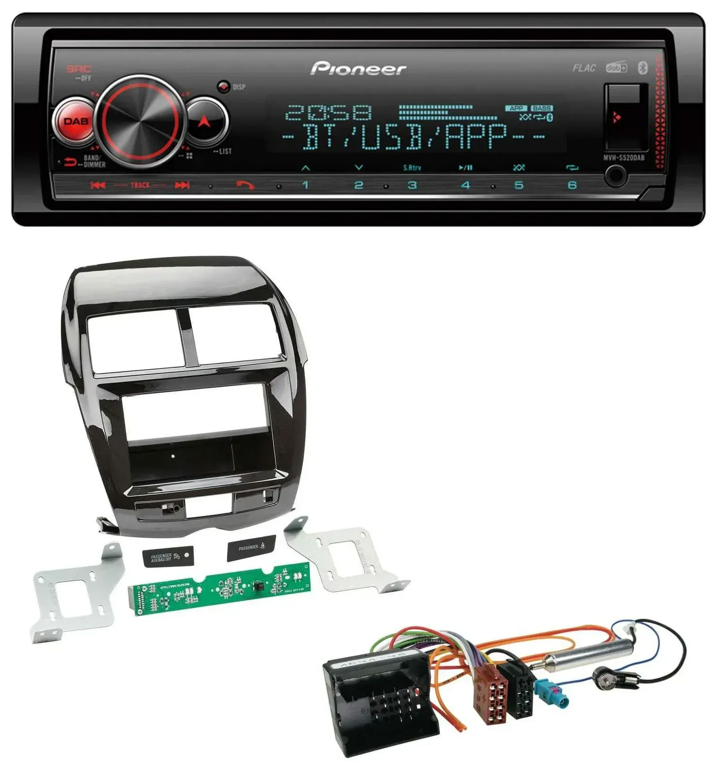 Pioneer Bluetooth USB MP3 DAB Autoradio für Citroen C4 Aircross Mitsubishi ASX P