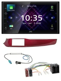 Автомагнитола JVC 2-DIN, DAB, MP3, Bluetooth, USB для Alfa Romeo Giulietta (2010–2013), красный глянец