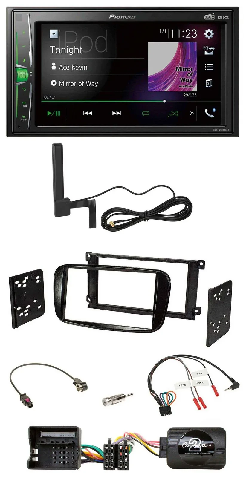 Pioneer MP3 DAB Lenkrad 2DIN Bluetooth Autoradio für Ford C-Max Focus Galaxy glä