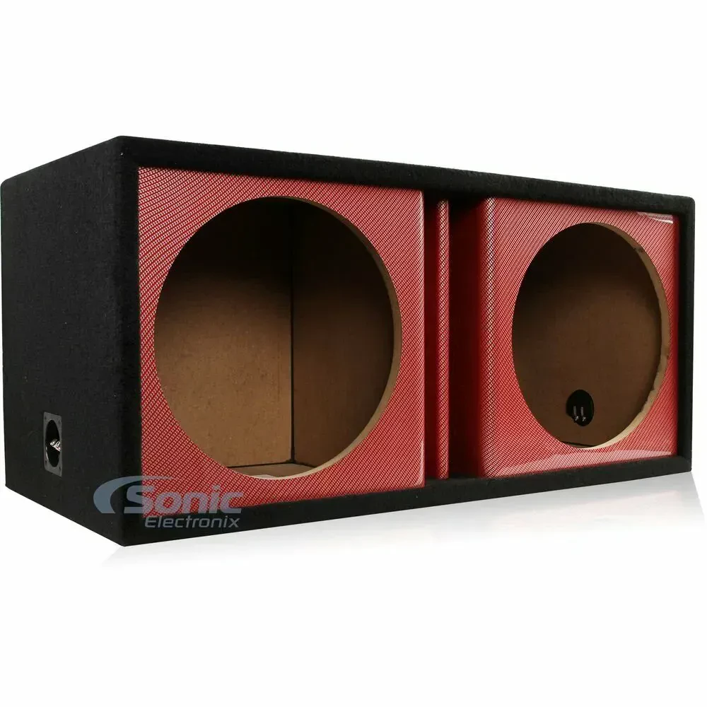 Atrend 15DVR Dual 15" Red Carbon Fiber Vented Subwoofer Enclosure Box