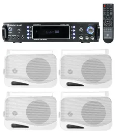 Rockville 1000w Home Theater System w/Bluetooth Receiver+(4) 4" Swivel Speakers